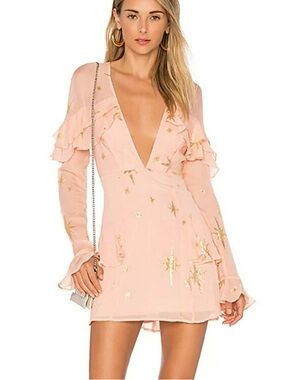 For Love & Lemons Gilded Star Mini Dress